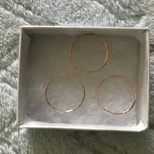 18K Rose Gold Plated Skinny Midi Stacking Rings
